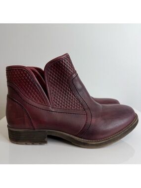 Roan by Bed Stu Gossip Burgundy Leather Ankle Boot Bootie Women’s Size 7.5